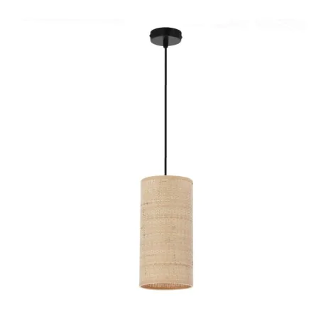 Oswietlenie - fleri lampa wisząca czarny 1x60 e27 abażur 12x25 beżowy ratan candellux 