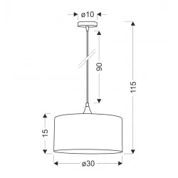 Oswietlenie - maloto lampa wisząca czarny 1x60 e27 abażur walec 30x15 velur but.ziel/złoto candellux 