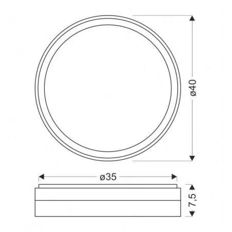 Plafony - lampa sufitowa typu plafon led 24w 39cm czarny+biały florida 13-11305 candellux 