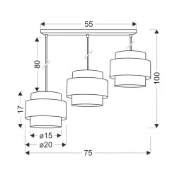 Oswietlenie - prestige lampa wisząca czarny 3x40w e27 abażur czarny+złoty candellux 