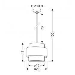 Oswietlenie - prestige lampa wisząca czarny 1x40w e27 abażur czarny+złoty candellux 
