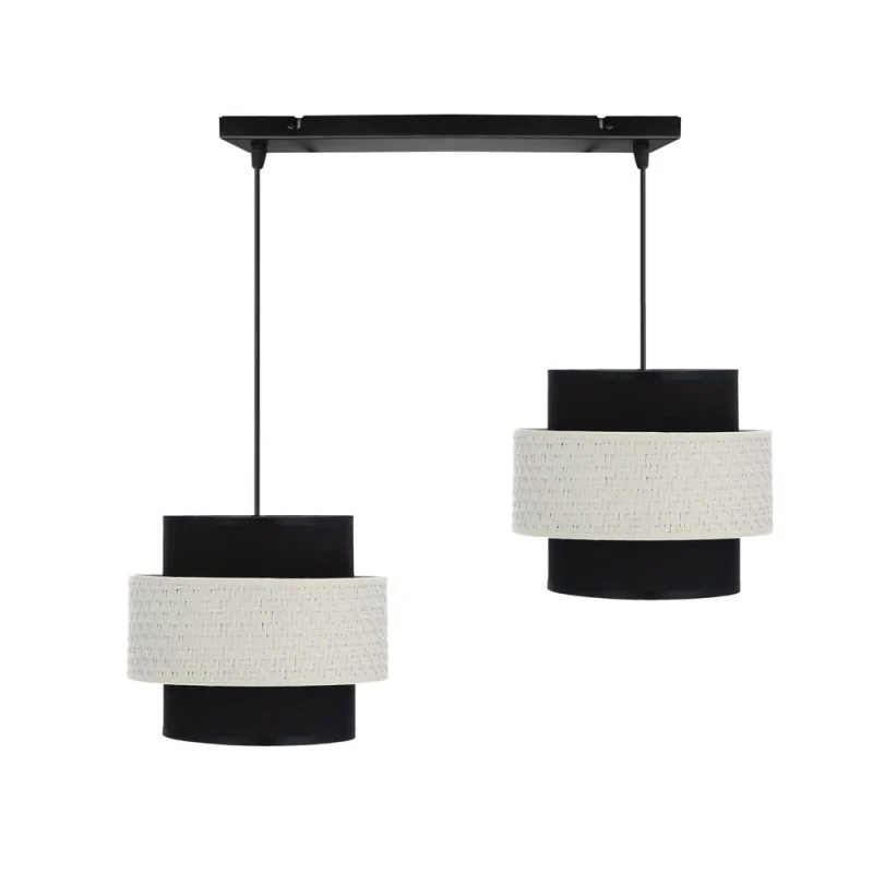 Oswietlenie - benta lampa wisząca czarny 2x40w e27 abażur czarny+kremowy candellux firmy Candellux 