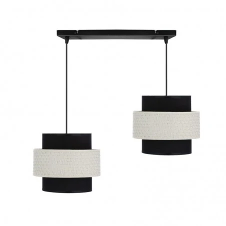 Oswietlenie - benta lampa wisząca czarny 2x40w e27 abażur czarny+kremowy candellux 