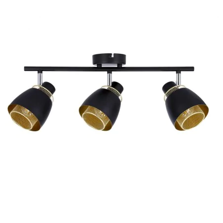 Oswietlenie - aleksandria lampa sufitowa listwa czarny 3x40w e14 klosz czarny+złoty candellux 