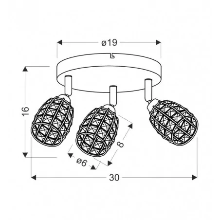 Oswietlenie-sufitowe - lampa sufitowa z trzema reflektorkami żyrandol chromowy shiba 98-13408 candellux 
