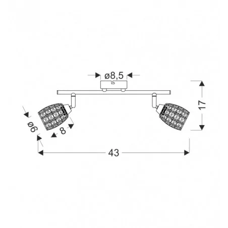 Oswietlenie-sufitowe - lampa sufitowa spot z dwoma ruchomymi reflektorkami chrom shiba 92-13392 candellux 