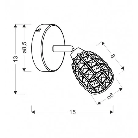 Kinkiety-do-salonu - lampa ścienna chromowa z bezbarwnym kloszem shiba 91-13385 candellux 