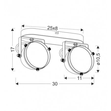 Oswietlenie-sufitowe - lampa sufitowa listwa czarna 2 klosze gu10 crazy 92-13309 candellux 