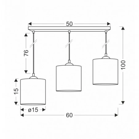 Oswietlenie - legno lampa wisząca czarny 15 3x40w e27 abażur orzechowy candellux 