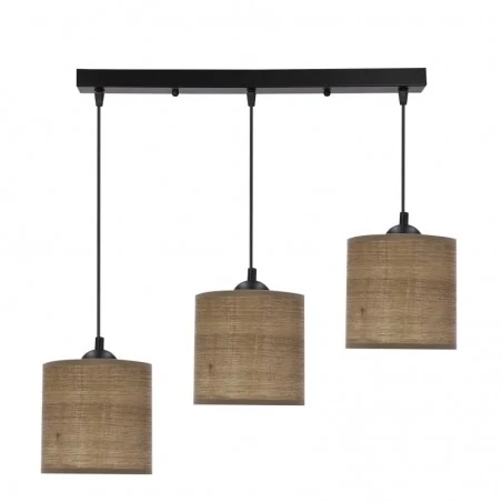 Oswietlenie - legno lampa wisząca czarny 15 3x40w e27 abażur orzechowy candellux 