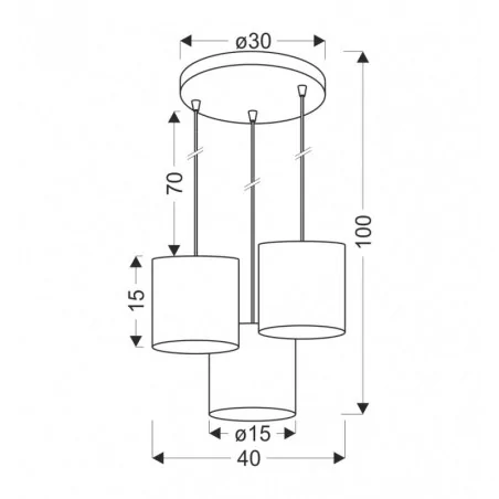 Oswietlenie - legno lampa wisząca czarny talerz 15 3x40w e27 abażur orzechowy candellux 