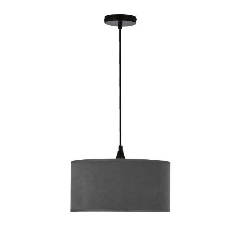 Oswietlenie - maloto lampa wisząca czarny 1x60 e27 abażur walec 30x15 velur grafit/złoto candellux firmy Candellux 