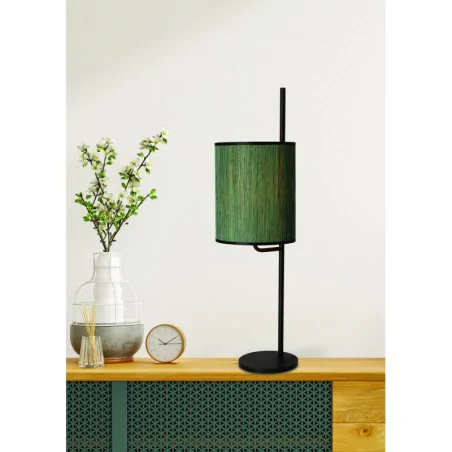 Oswietlenie - bendi lampa stołowa czarny 1x40w e27 abażur zielony candellux 