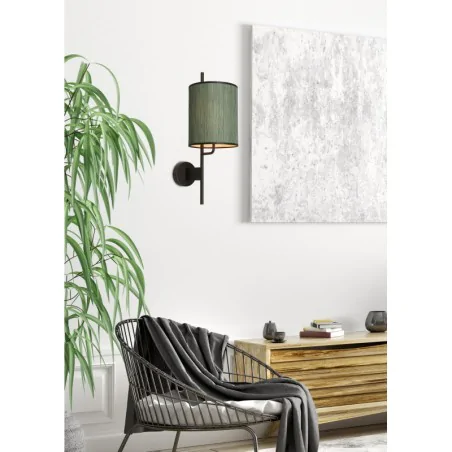 Oswietlenie - bendi lampa kinkiet czarny 1x40w e27 abażur zielony candellux 