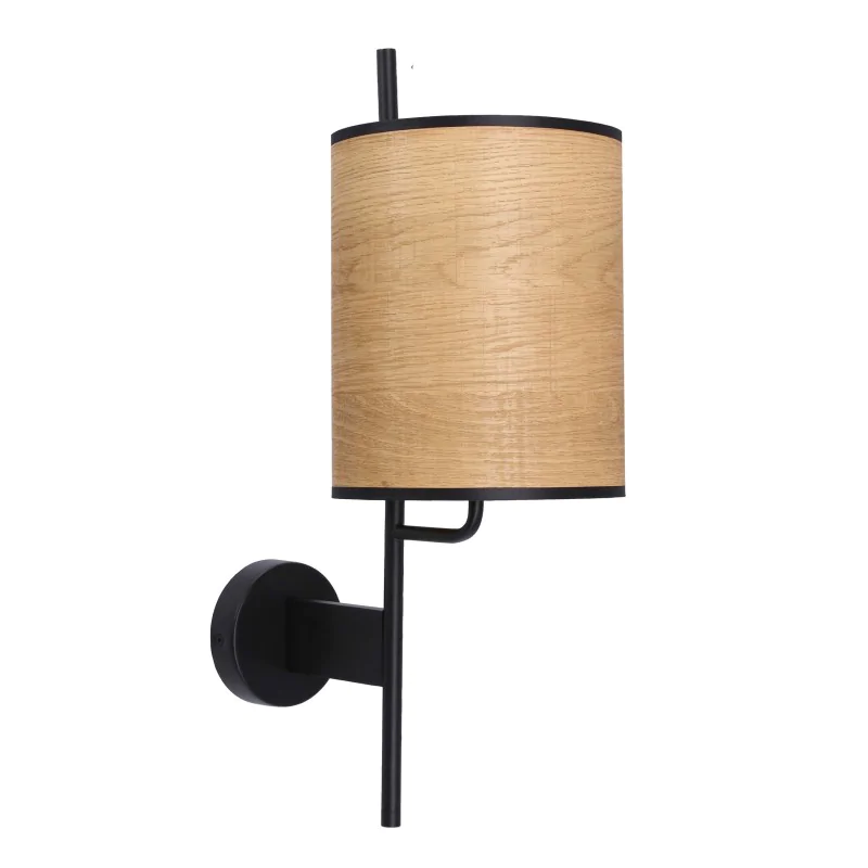 Oswietlenie - zeta lampa kinkiet czarny 1x40w e27 abażur orzechowy candellux firmy Candellux 