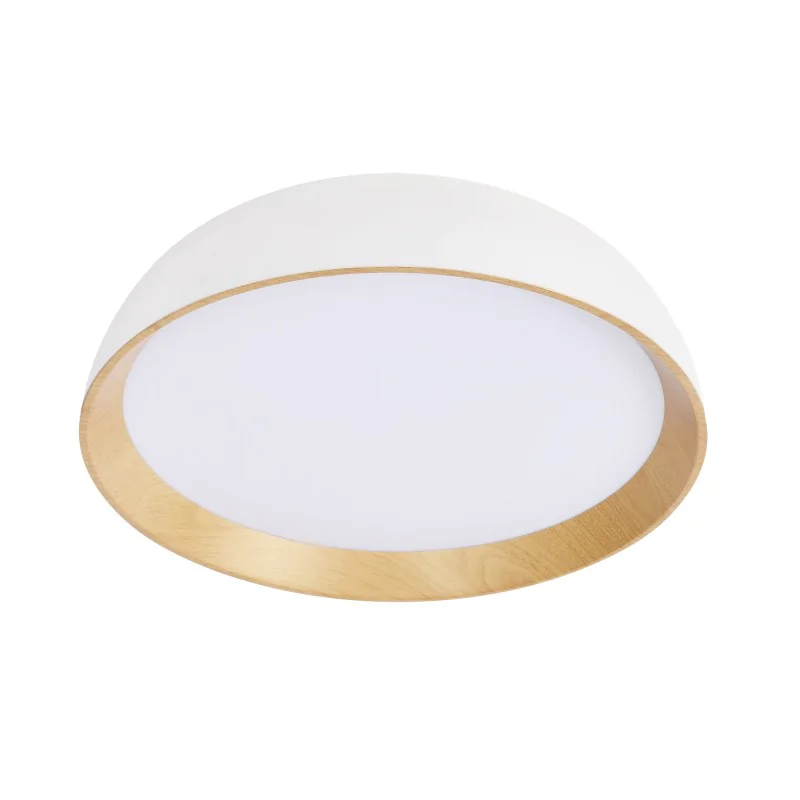 Oswietlenie - calabria lampa sufitowa plafon biało drewniany 24w led 40x32 cm klosz biały candellux firmy Candellux 