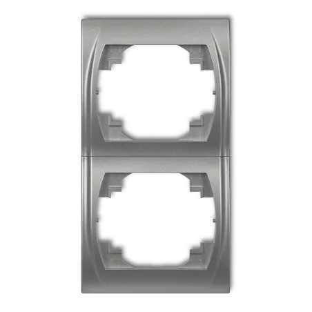 Ramki-podwojne - ramka podwójna pionowa srebrny metalik 7lrv-2 logo karlik 