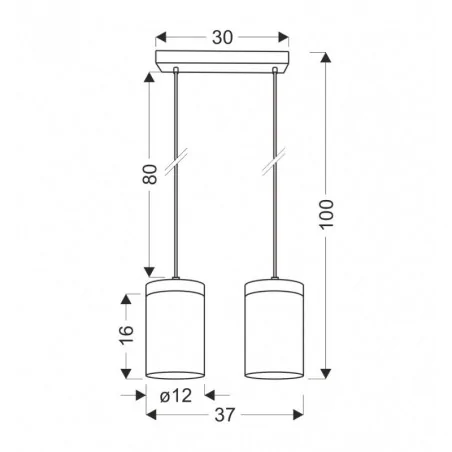 Oswietlenie-sufitowe - wels lampa wisząca czarny+drewniany 2x40 e27 klosz dymiony candellux 