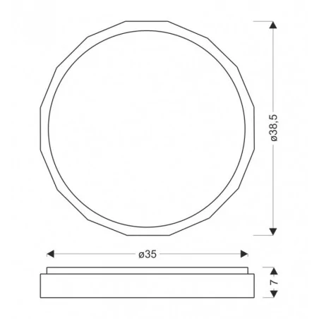 Plafony - cadix lampa sufitowa plafon biały+drewniany 24w led 38,5 cm klosz biały candellux 