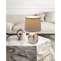 Oswietlenie - adelina lampa gabinetowa marmur+szary 1x40w e14 abażur szary od dina candellux 