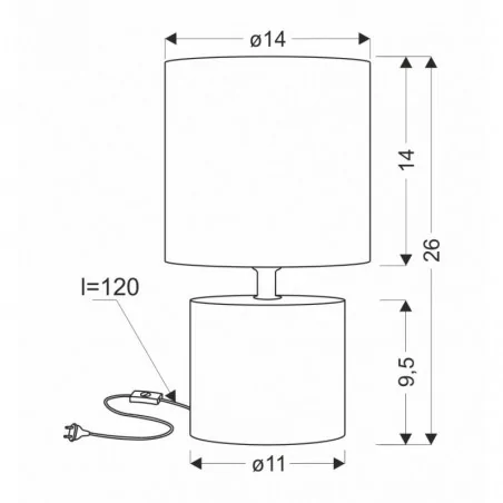 Oswietlenie - dina lampa gabinetowa 1x40w e14 szary candellux 