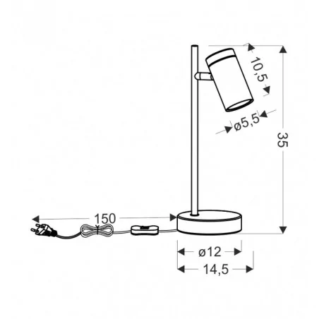 Oswietlenie - lagos lampa stołowa czarny 1x15w gu10 klosz czarny+drewniany candellux 