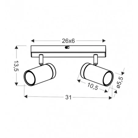 Lampy-sufitowe - lampa sufitowa typu listwa czarna z dwoma ruchomymi kloszami lagos 92-13712 candellux 