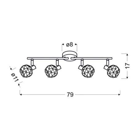 Oswietlenie-sufitowe - listwa oświetleniowa sufitowa z miedzianymi kloszami acrobat 94-22226 candellux 