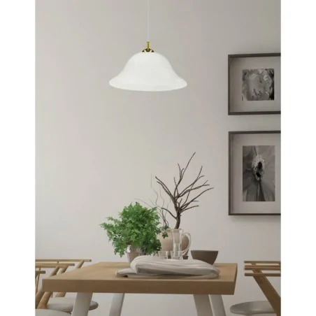 Oswietlenie - vera lampa wisząca złoty 1x60w e27 klosz alabastrowy candellux 
