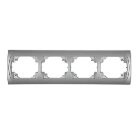 Ramki-poczworne - ramka poczwórna srebrny metalik 7lrh-4 logo karlik 