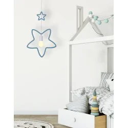 Oswietlenie - single ss lampa wisząca 1x20w e27 iq kids niebieski candellux 