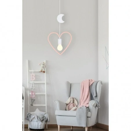 Oswietlenie - single hm lampa wisząca 1x20w e27 iq kids różowy+biały candellux 