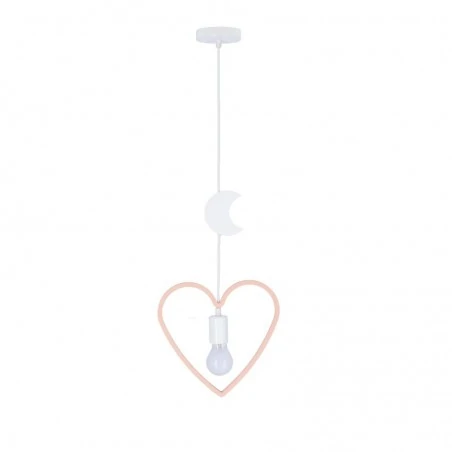 Oswietlenie - single hm lampa wisząca 1x20w e27 iq kids różowy+biały candellux 