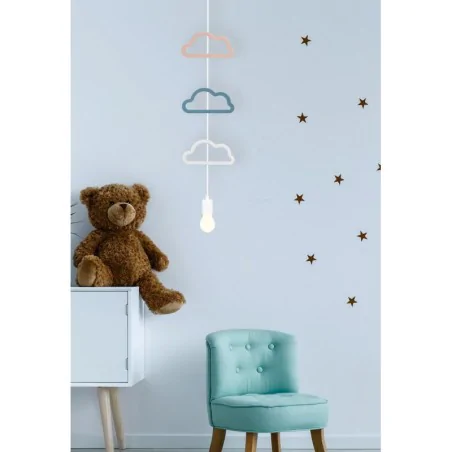 Oswietlenie - single ccc lampa wisząca 1x20w e27 iq kids biały+niebieski+różowy candellux 