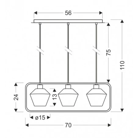 Oswietlenie - niko lampa wisząca czarny 3x40w e27 klosz bezbarwny karbowany candellux 