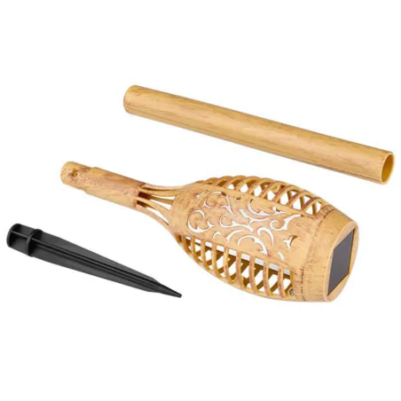 Lampy-solarne - lampka solarna wbijana pochodnia z efektem płomieni 50cm bambus 3658 lvt 