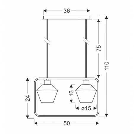Oswietlenie - niko lampa wisząca czarny 2x40w e27 klosz bezbarwny karbowany candellux 
