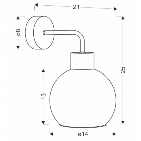 Oswietlenie - lady lampa kinkiet czarny 1x40w e27 klosz złoty candellux 