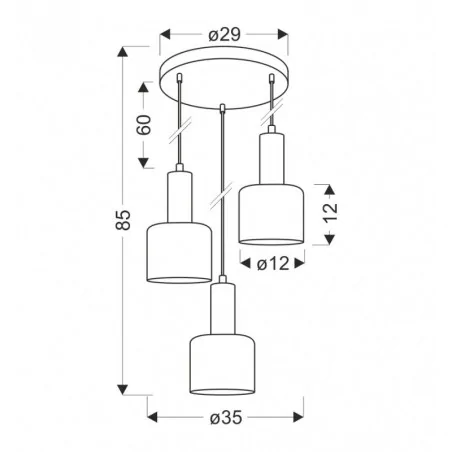 Oswietlenie - isar lampa wisząca talerz czarny 3x40 e27 klosz bursztynowy candellux 