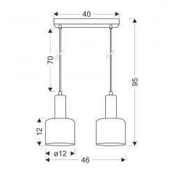 Oswietlenie - isar lampa wisząca czarny 2x40 e27 klosz bursztynowy candellux 