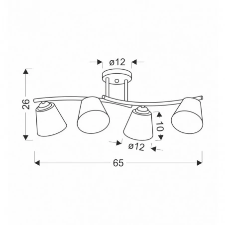 Oswietlenie - greco lampa sufitowa czarny+złoty 4x40 e27 klosz biały candellux 