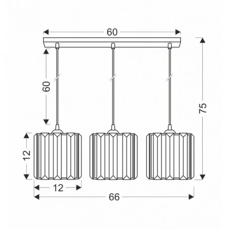 Oswietlenie - glassia lampa wisząca czarny 3x40 e27 klosz czarny+kryształy bezbarwne candellux 