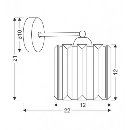 Oswietlenie - glassia lampa kinkiet czarny 1x40 e27 klosz czarny+kryształy bezbarwne candellux 