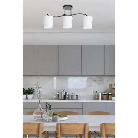Oswietlenie - esnyr lampa sufitowa chromowy+czarny 3x40 e27 klosz biały candellux 