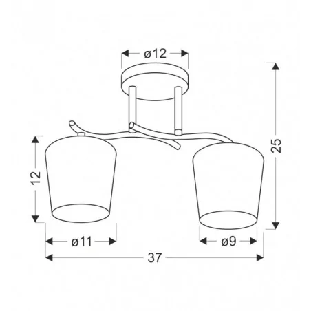 Oswietlenie - esnyr lampa sufitowa chromowy+czarny 2x40 e27 klosz biały candellux 