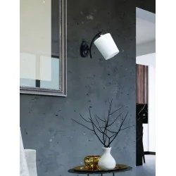 Oswietlenie - esnyr lampa kinkiet chromowy+czarny 1x40 e27 klosz biały candellux 
