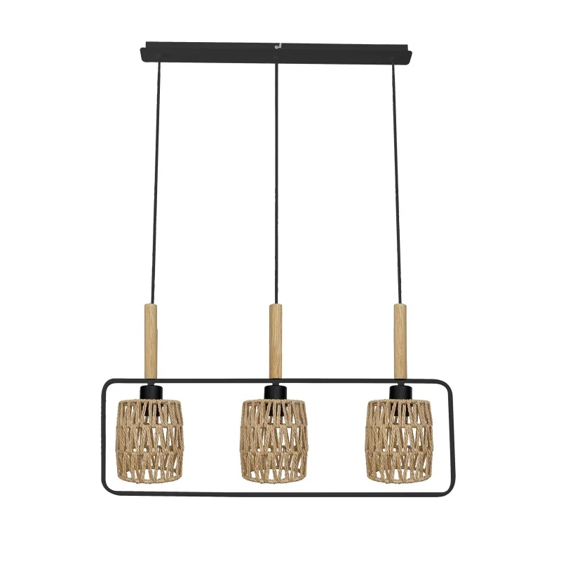 Oswietlenie - crown lampa wisząca czarny 3x40w e27 abażur beżowy candellux firmy Candellux 