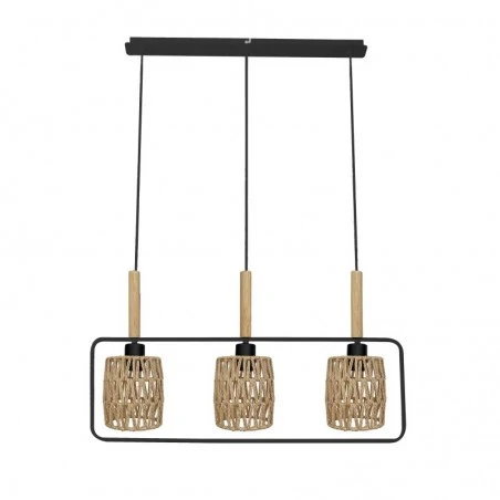 Oswietlenie - crown lampa wisząca czarny 3x40w e27 abażur beżowy candellux 