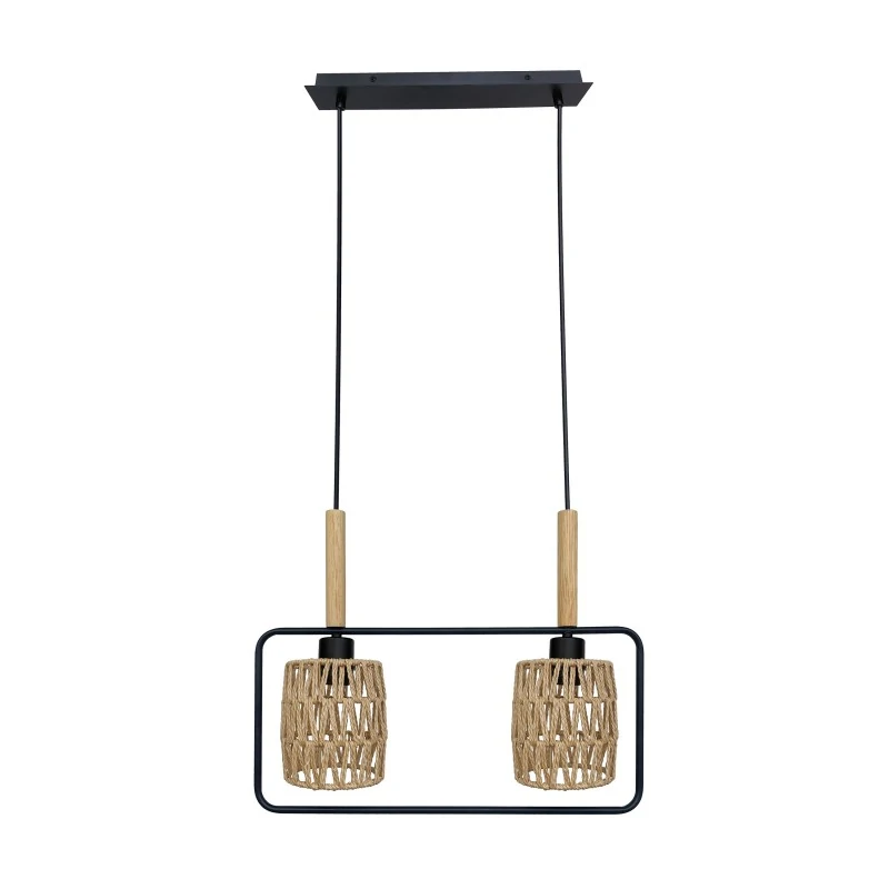 Oswietlenie - crown lampa wisząca czarny 2x40w e27 abażur beżowy candellux firmy Candellux 