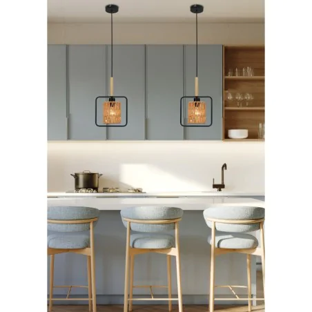 Oswietlenie - crown lampa wisząca czarny 1x40w e27 abażur beżowy candellux 